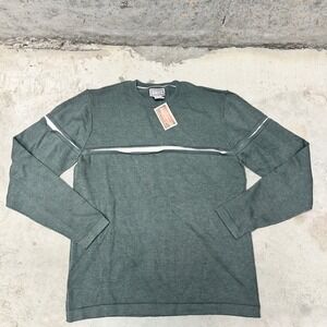 Arizona Jean Company Mens Medium Thyme Green Long Sleeve Crew‎ Neck Sweater